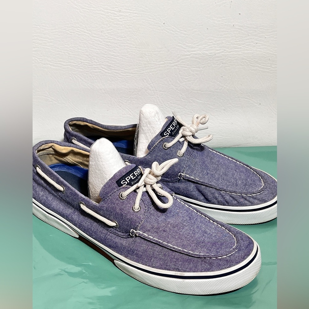 Sperry Top Sider Men's Denim Blue Boat Shoes sz 13